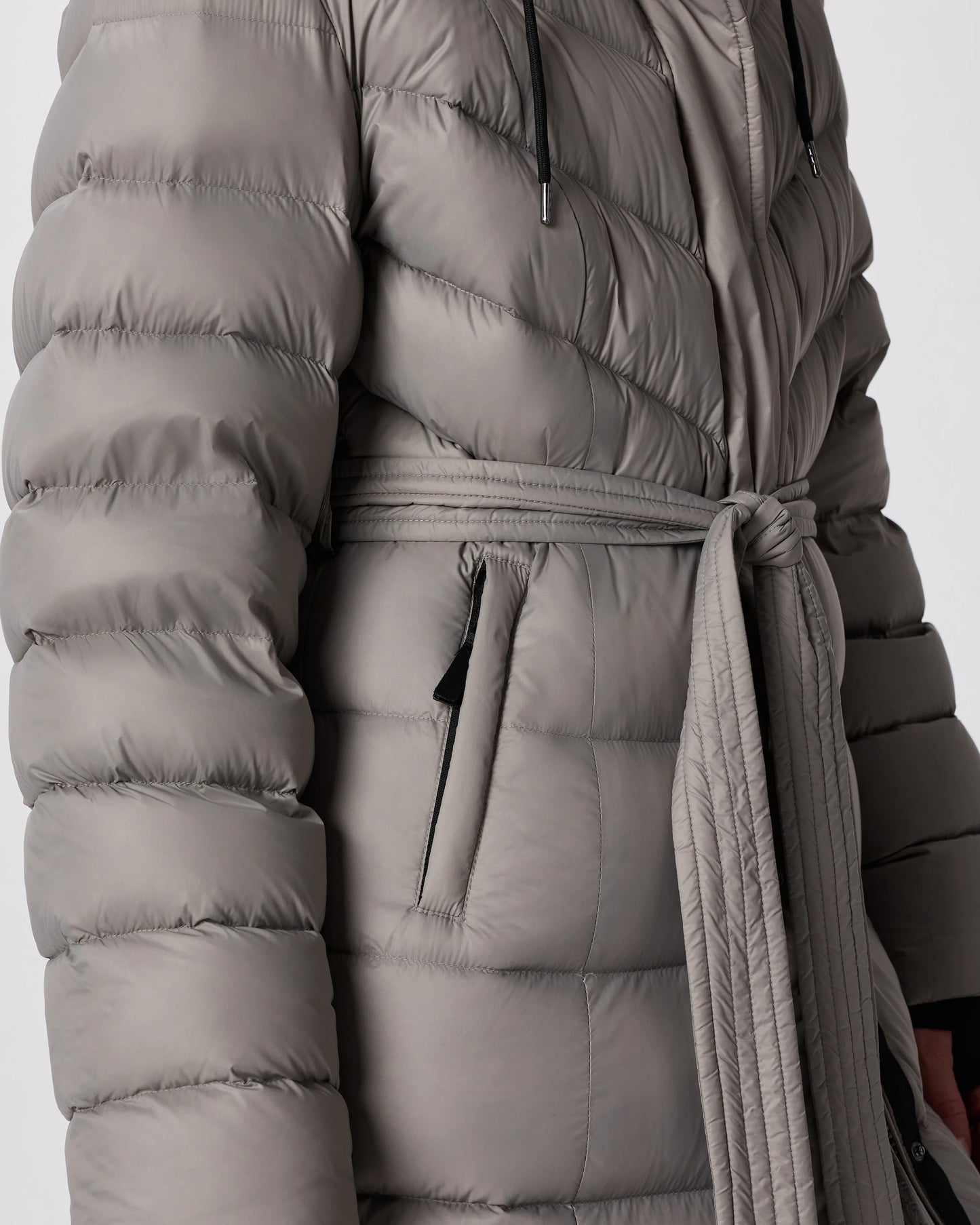 Responsible Down Belted Puffer Maxi Coat - XS / Morel Grey