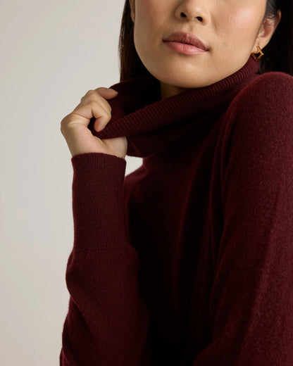 Mongolian Cashmere Turtleneck Sweater Dress - XS / Moss