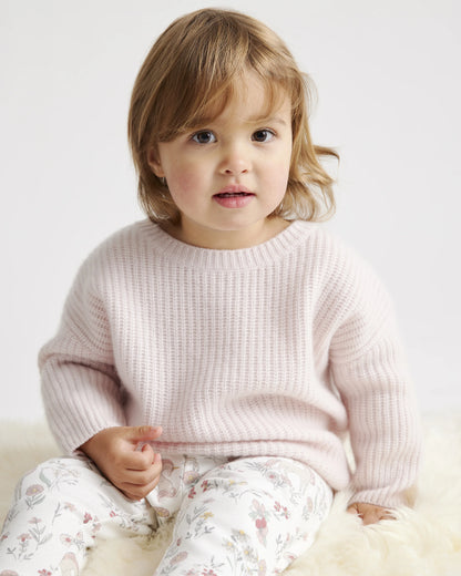 Washable Cashmere Fisherman Tunic Sweater - 3-6M / Heather Grey