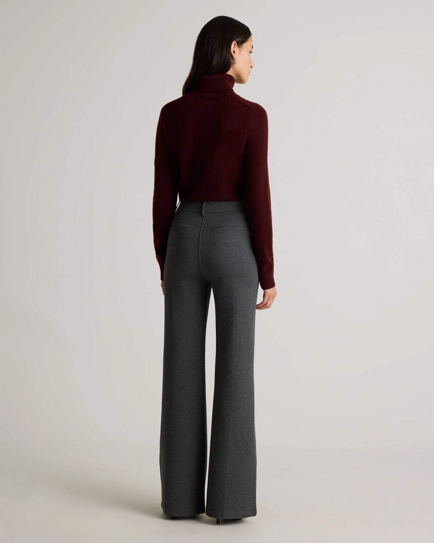 Ultra-Stretch Ponte Flare Leg Pants - XS / Espresso