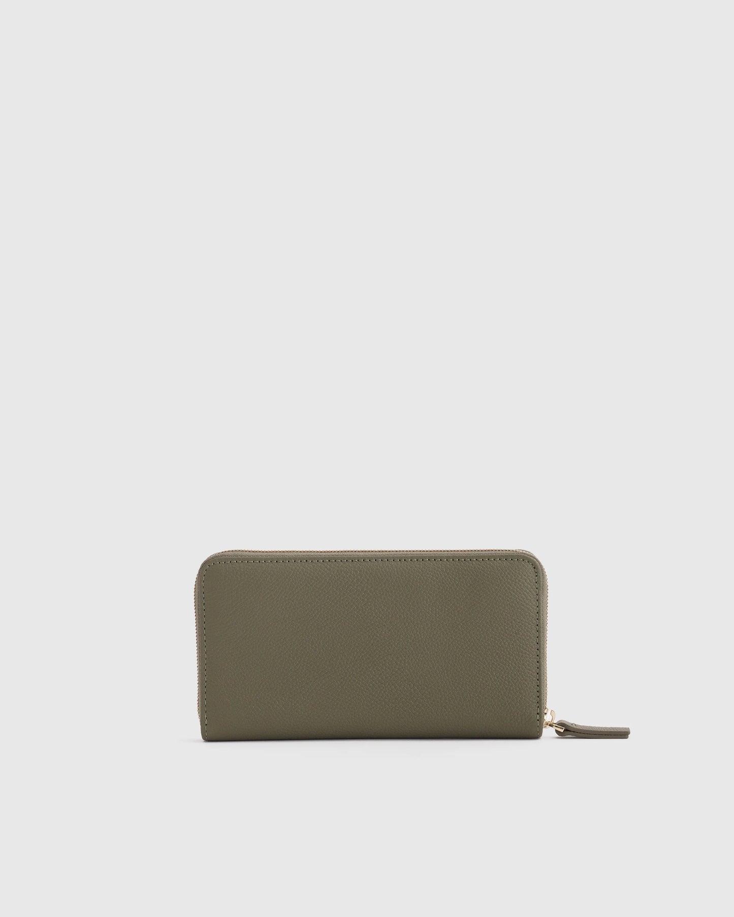 Italian Pebbled Leather Continental Wallet - One Size / Taupe