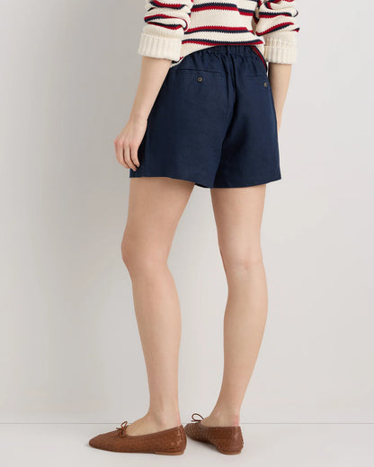100% European Linen Trouser Shorts - 0 / Bayberry Olive