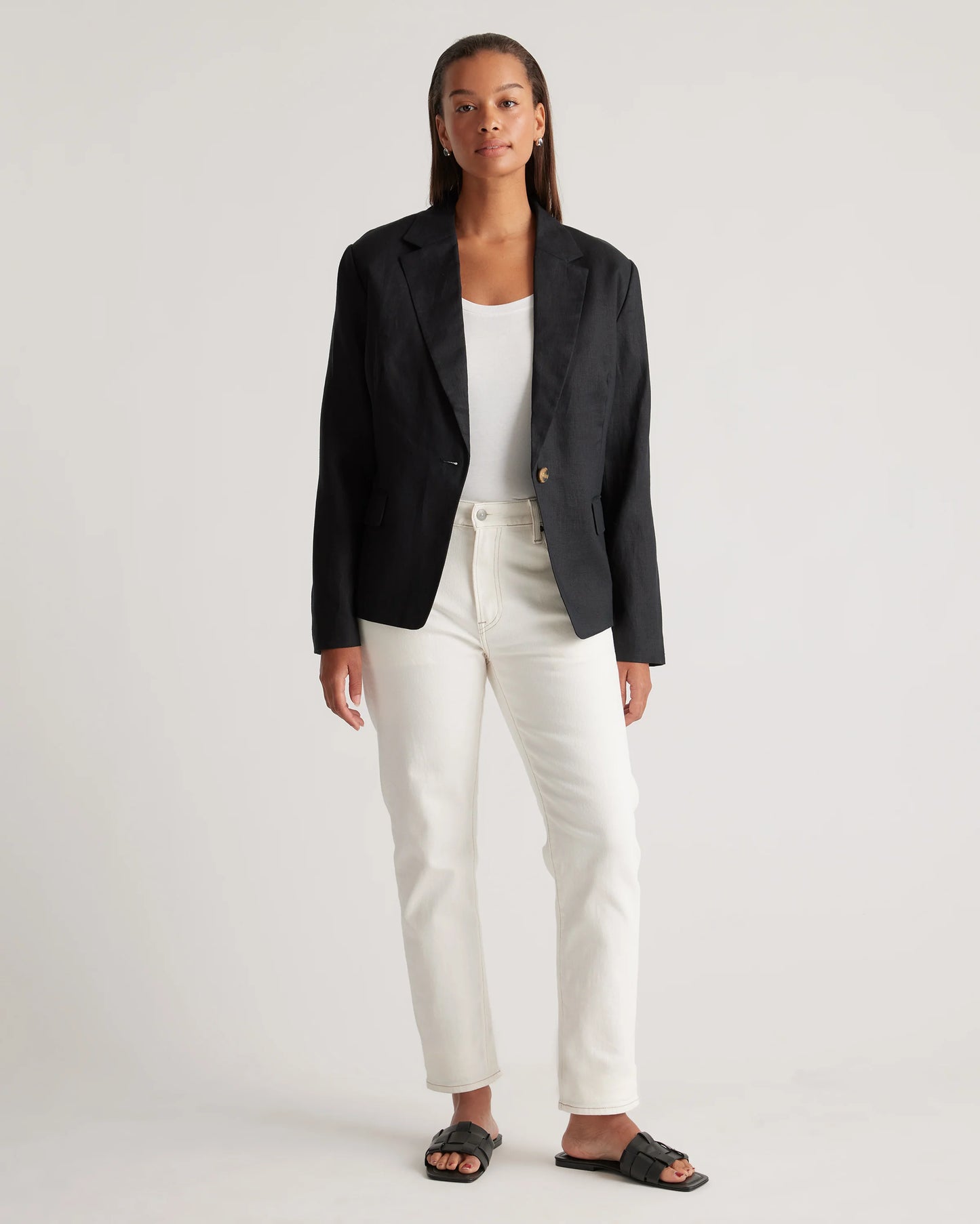 100% European Linen Structured Blazer - XS / French Blue