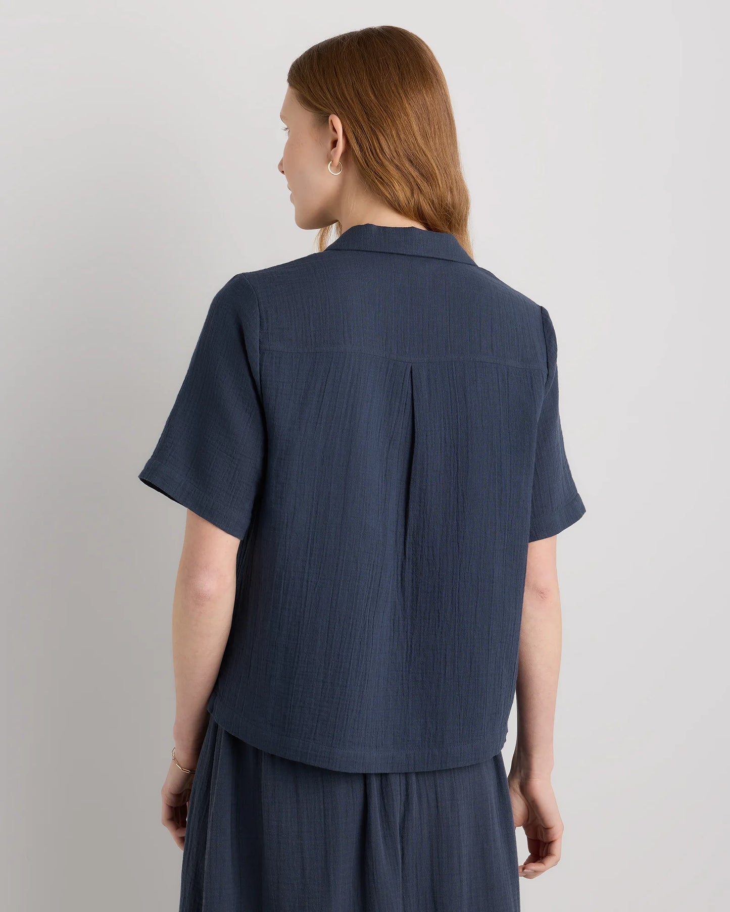 100% Organic Cotton Gauze Short Sleeve Shirt - XS / Amaranth Pink