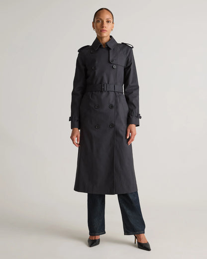 Comfort Stretch Long Trench Coat - XS / Dark Khaki