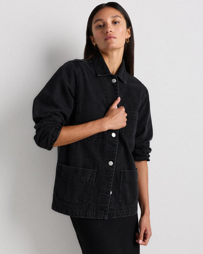 100% Organic Cotton Denim Chore Jacket - XS / Indigo Blue