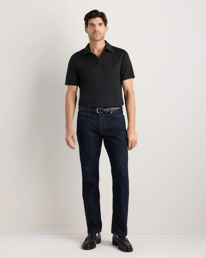 Extra-Fine Australian Merino Polo - XS / Light Blue Heather