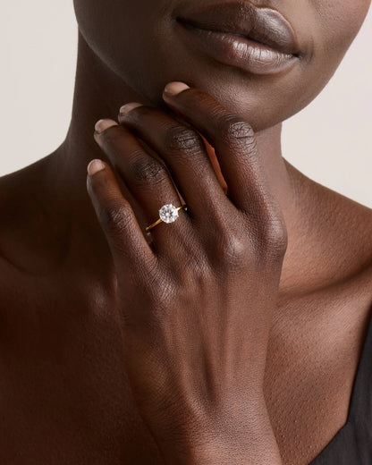 Lab Grown Diamond Round Petite Classic Engagement Ring - 1.50ct - 4 / Yellow Gold