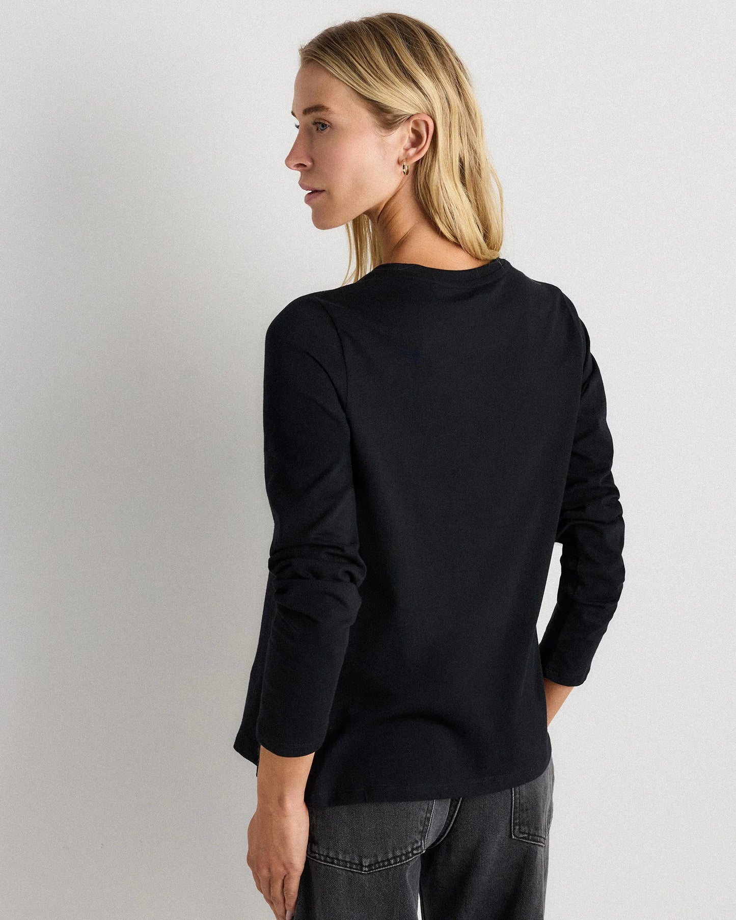 100% Organic Cotton Long Sleeve Swing Tee - XS / Classic White
