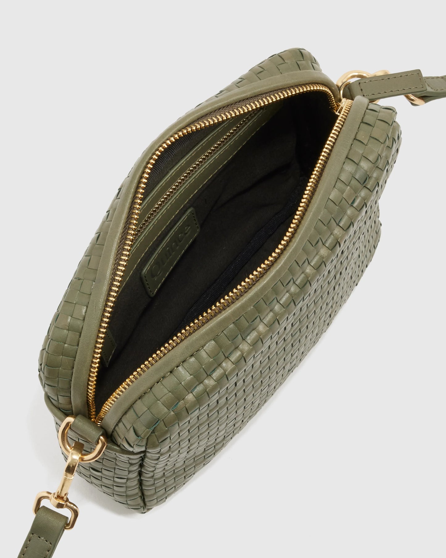 Italian Leather Handwoven Crossbody - One Size / Cognac