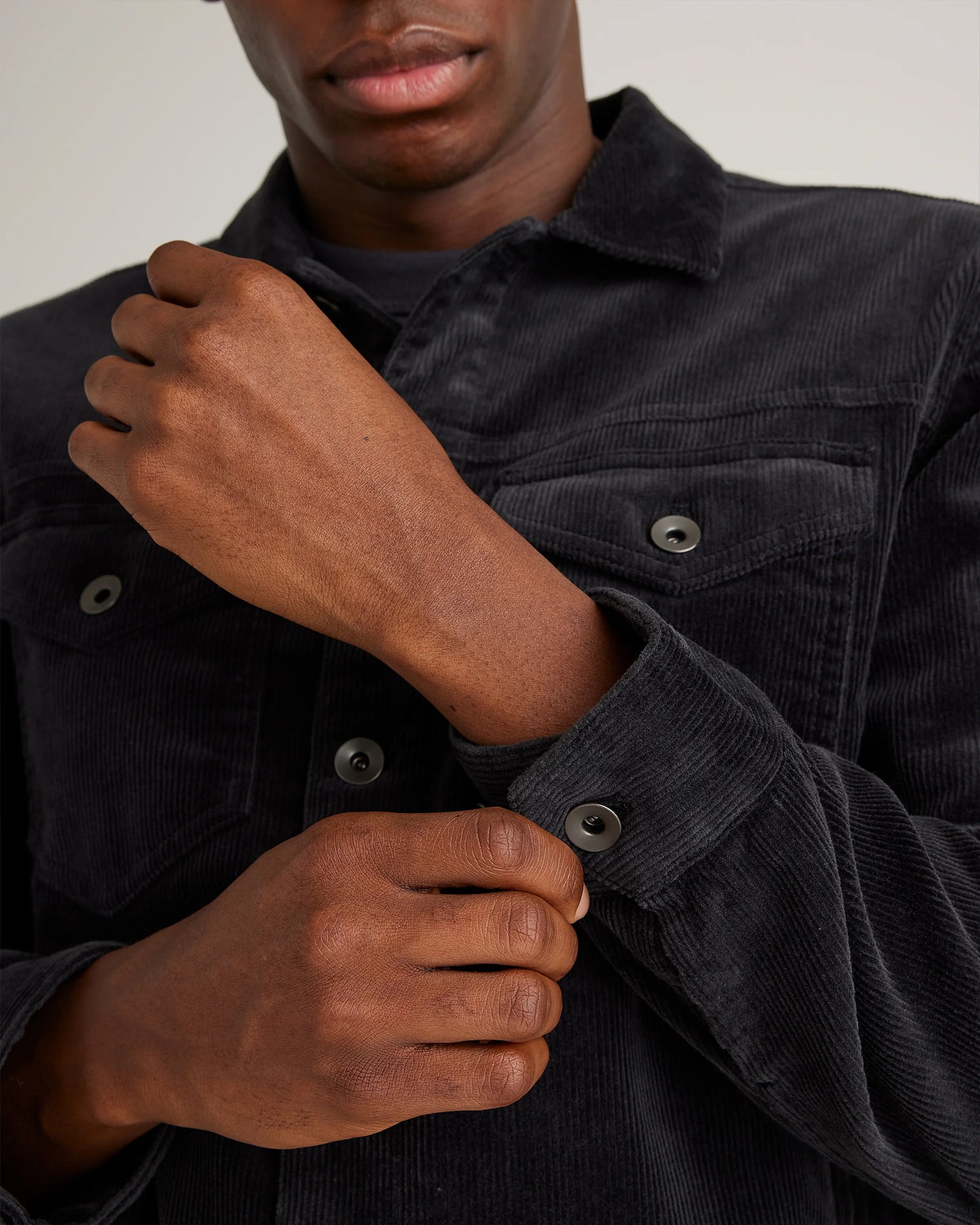 Organic Stretch Corduroy Trucker Jacket - S / Seaweed