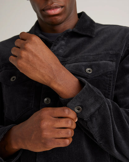 Organic Stretch Corduroy Trucker Jacket - S / Seaweed