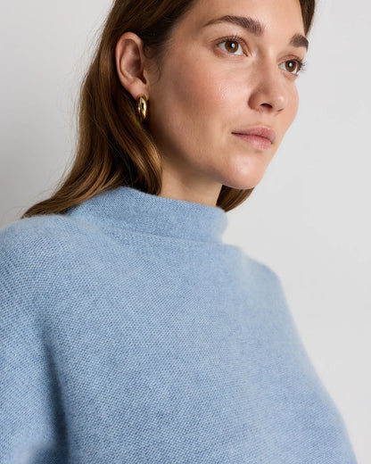 Mongolian Cashmere Funnel Neck Sweater - XS / Heather Grey