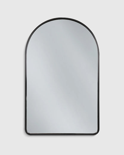 Arched Metal Framed Wall Mirror - One Size / Silver Metal Frame