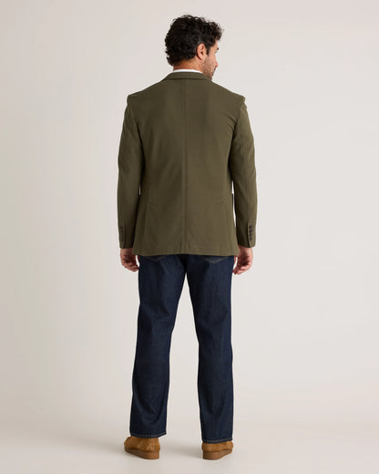 Cotton Pique Knit Blazer - XS / Heather Charcoal