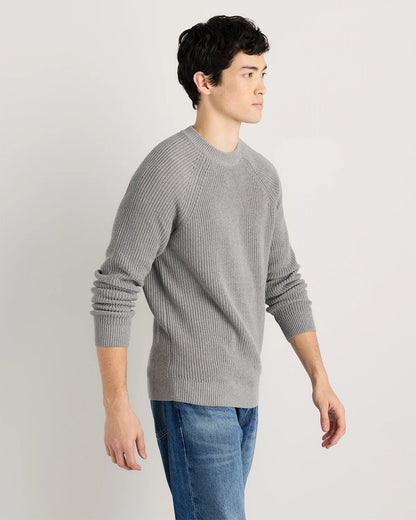 100% Organic Cotton Ribbed Crewneck Sweater - XS / Bahia Blue