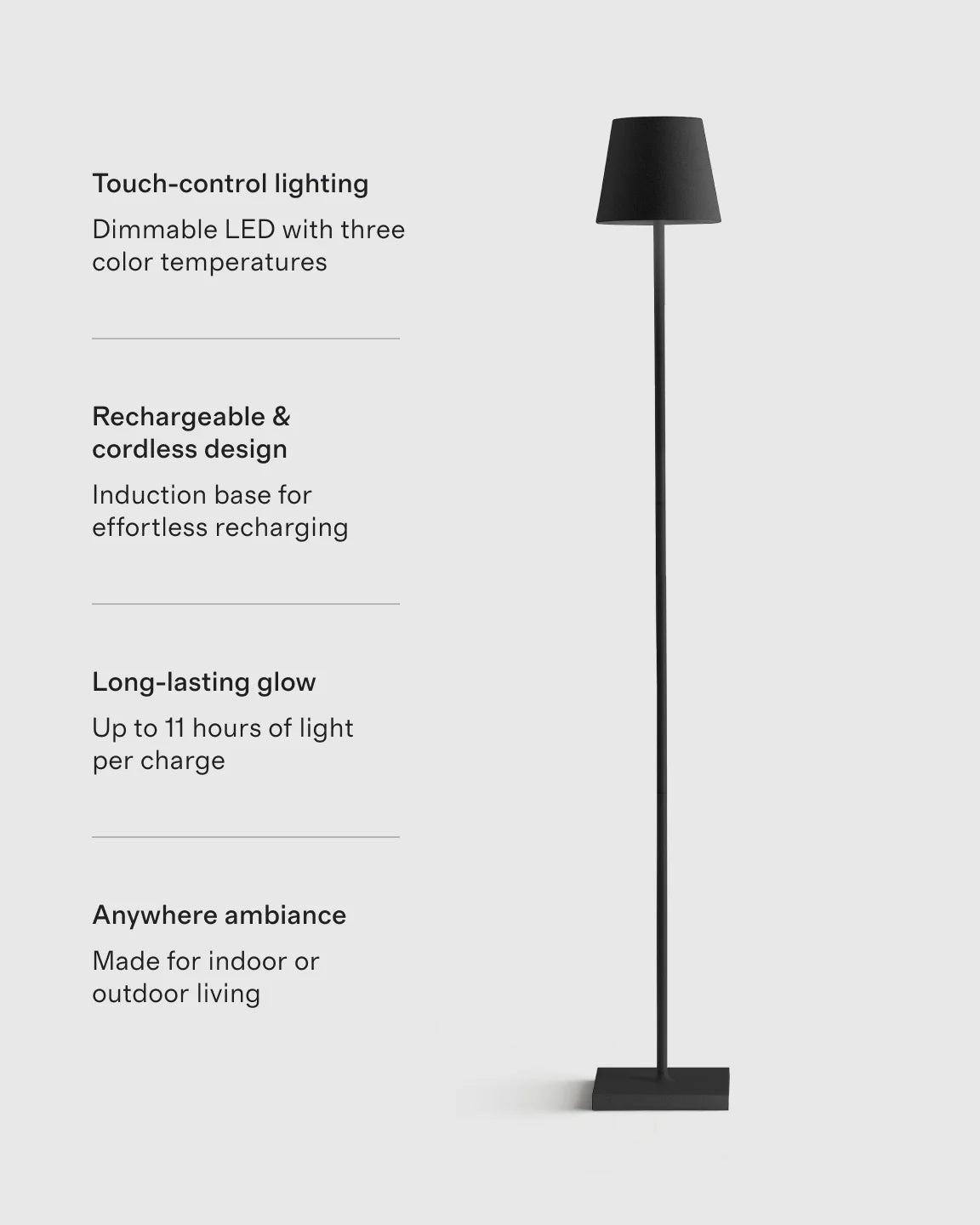 Poldina Pro Rechargeable Floor Lamp by Zafferano - One Size / White