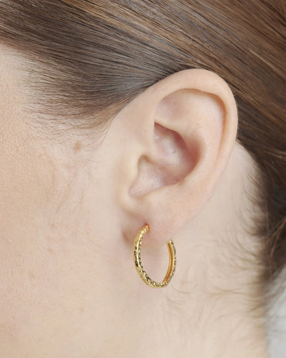 Hammered Nina Medium Hoops - One Size / Gold Vermeil