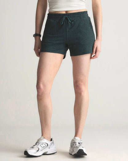 Flowknit Mid-Rise Shorts - XS / Heather Deep Navy