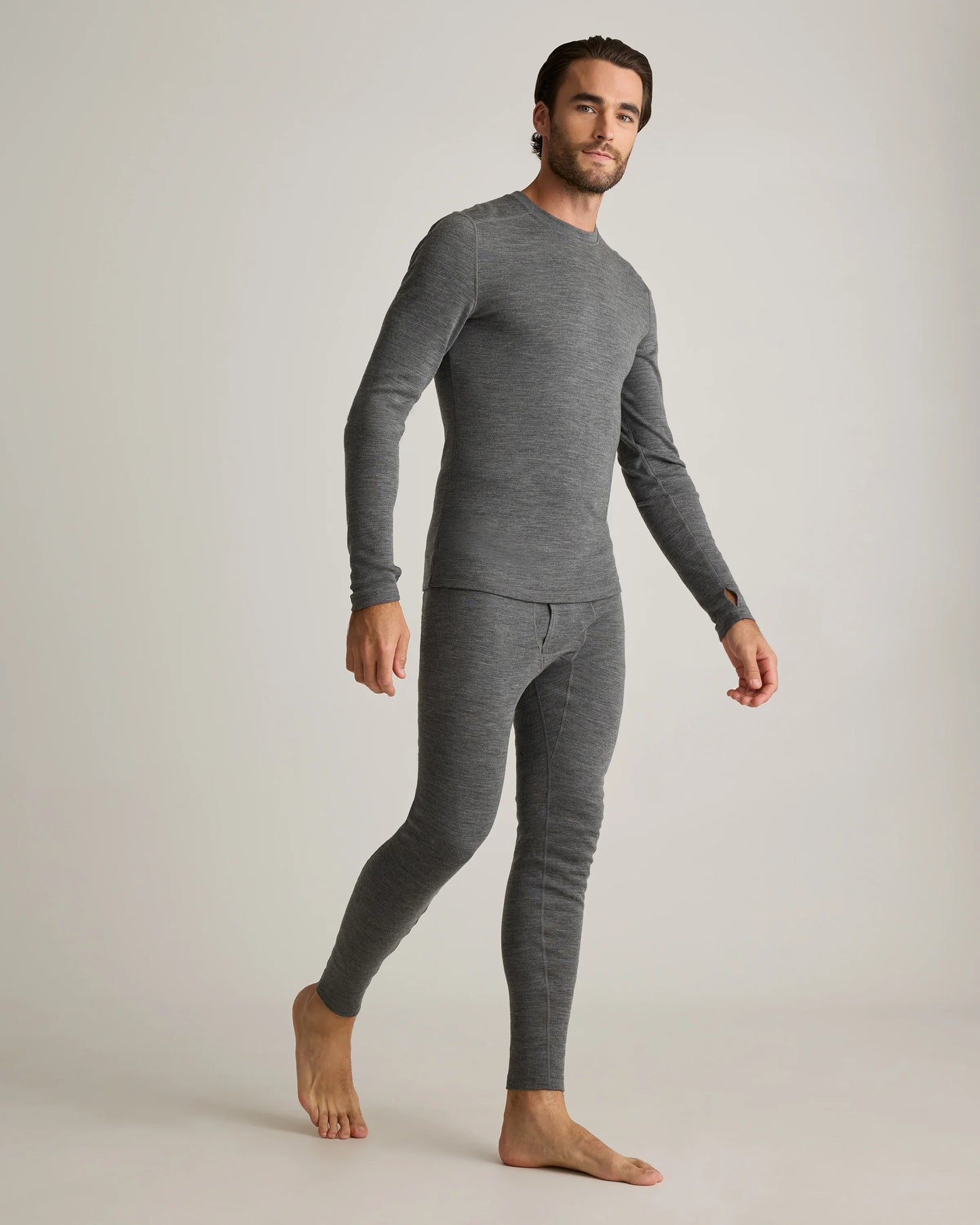 100% Merino Wool Cold Weather Base Layer Bottoms - S / Black