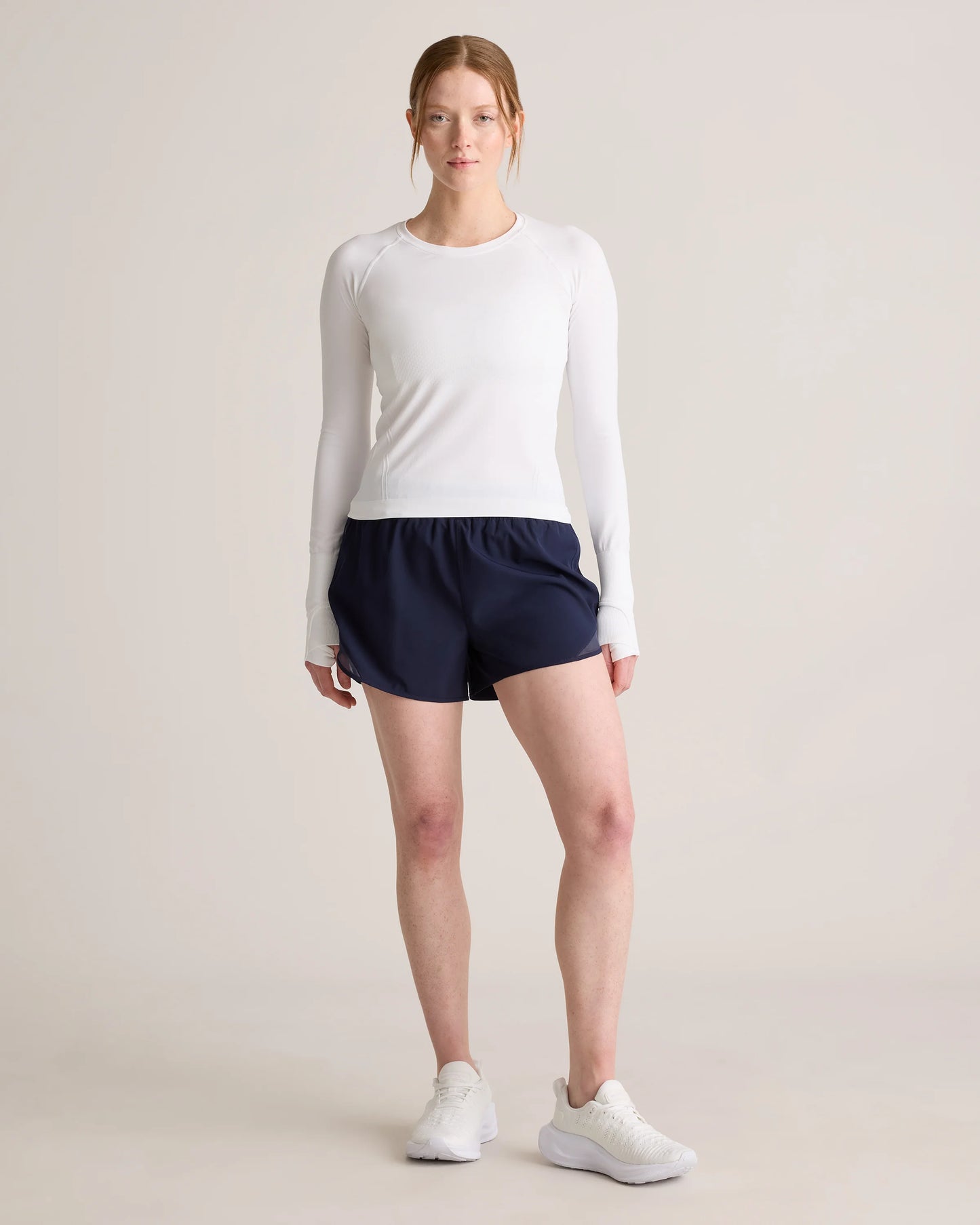 Seamless Waist-Length Long Sleeve Top - XS / Deep Navy