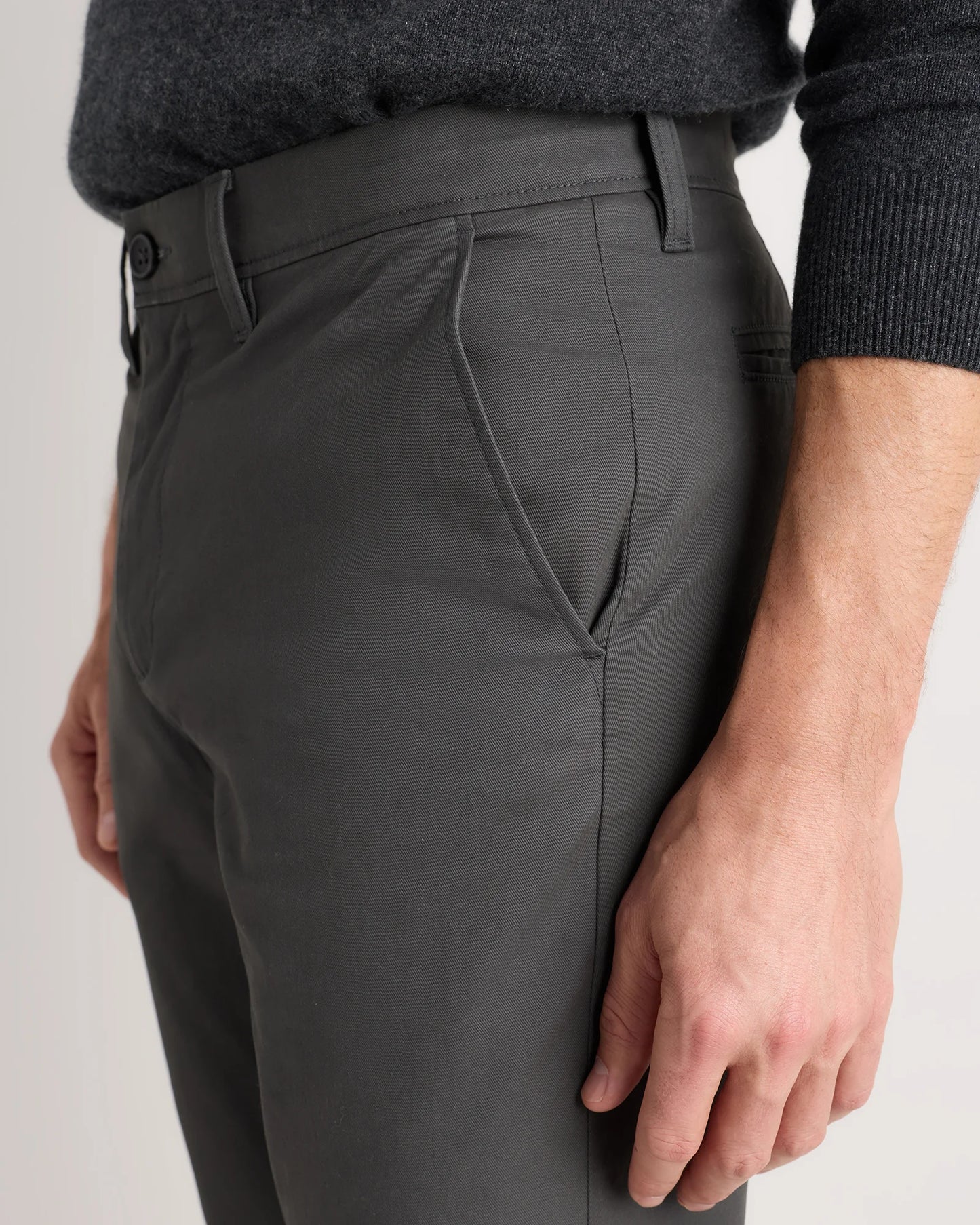 Organic Cotton Stretch Chino Pants - Straight - 30X30 / Stone