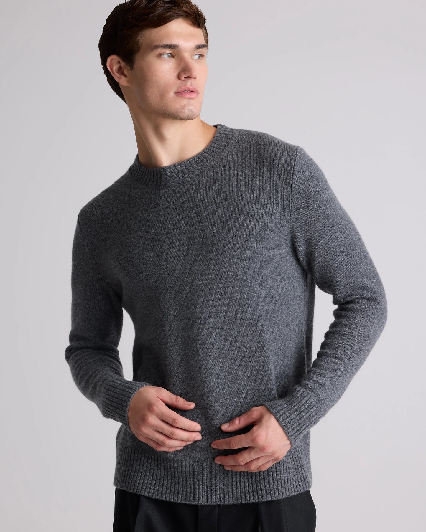 Luxe Baby Cashmere Crewneck Sweater - S / Heather Pewter