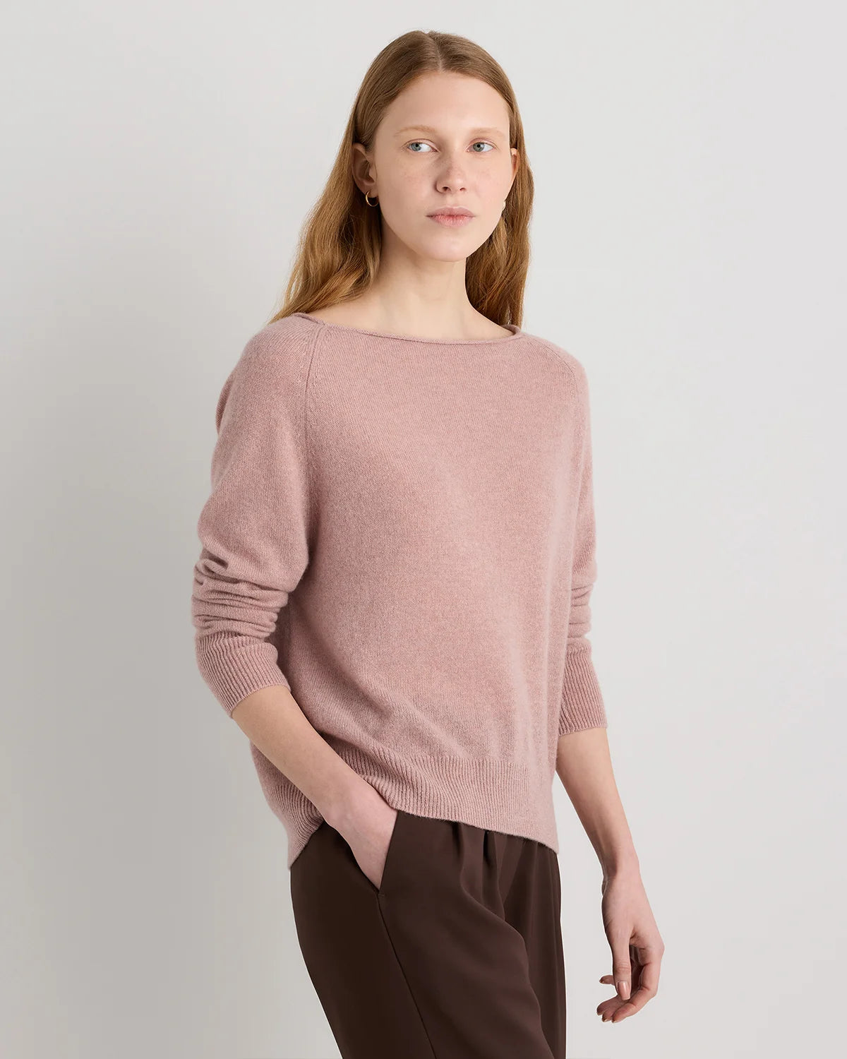 Mongolian Cashmere Boatneck Sweater - XS / Black
