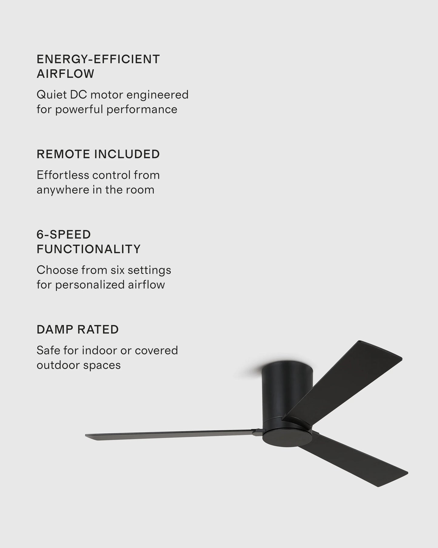 Minimalist Hugger Wood Blade Ceiling Fan - 44" / White