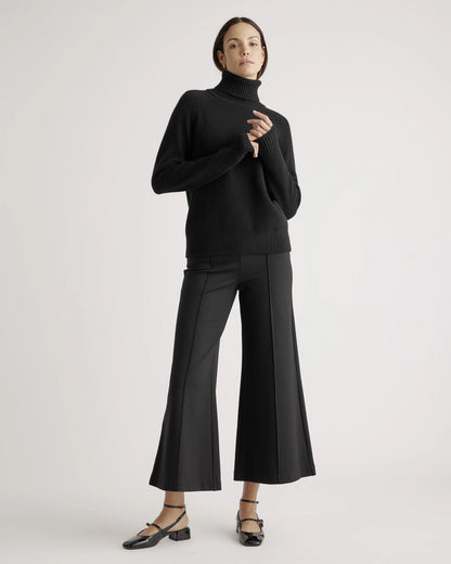 100% Yak Wool Turtleneck Sweater - XS / Heather Brown