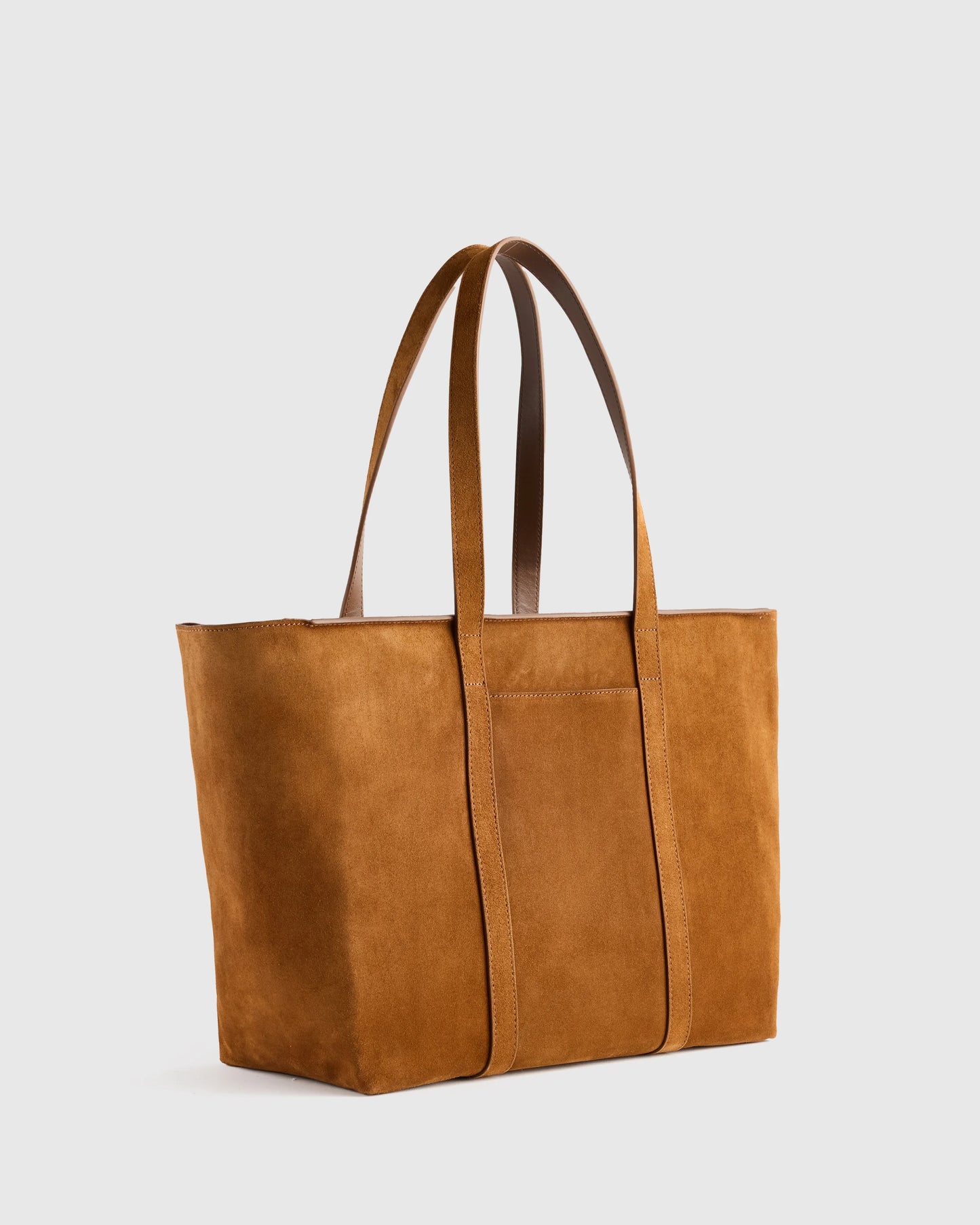 Italian Suede Everyday Tote - One Size / Whiskey