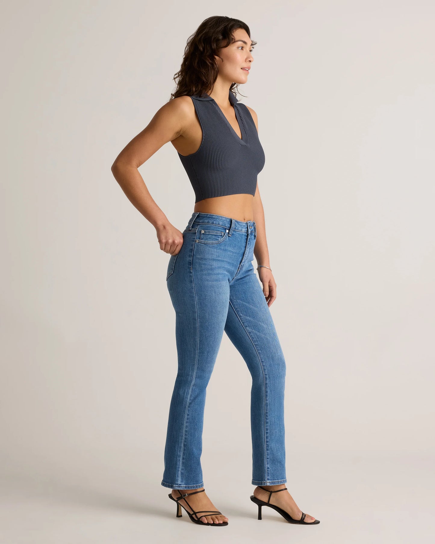Bella Stretch Kick Flare Jeans - 24 / Deep Rinse