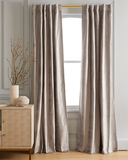 Luster Velvet Room Darkening Curtain - Single Panel - 48x84 / Champagne