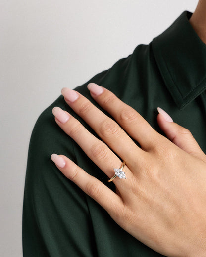 Lab Grown Diamond Marquise Comfort Fit Engagement Ring - 1.5ct - 4 / Yellow Gold