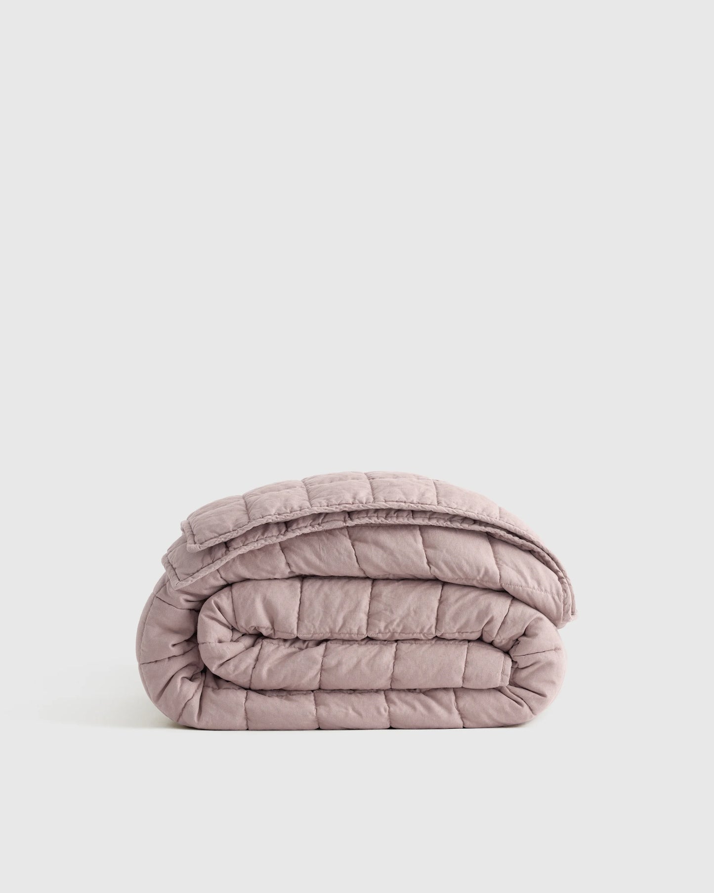 European Linen Box Quilt - Twin / Dusty Mauve