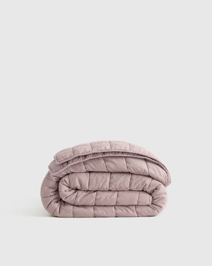 European Linen Box Quilt - Twin / Dusty Mauve