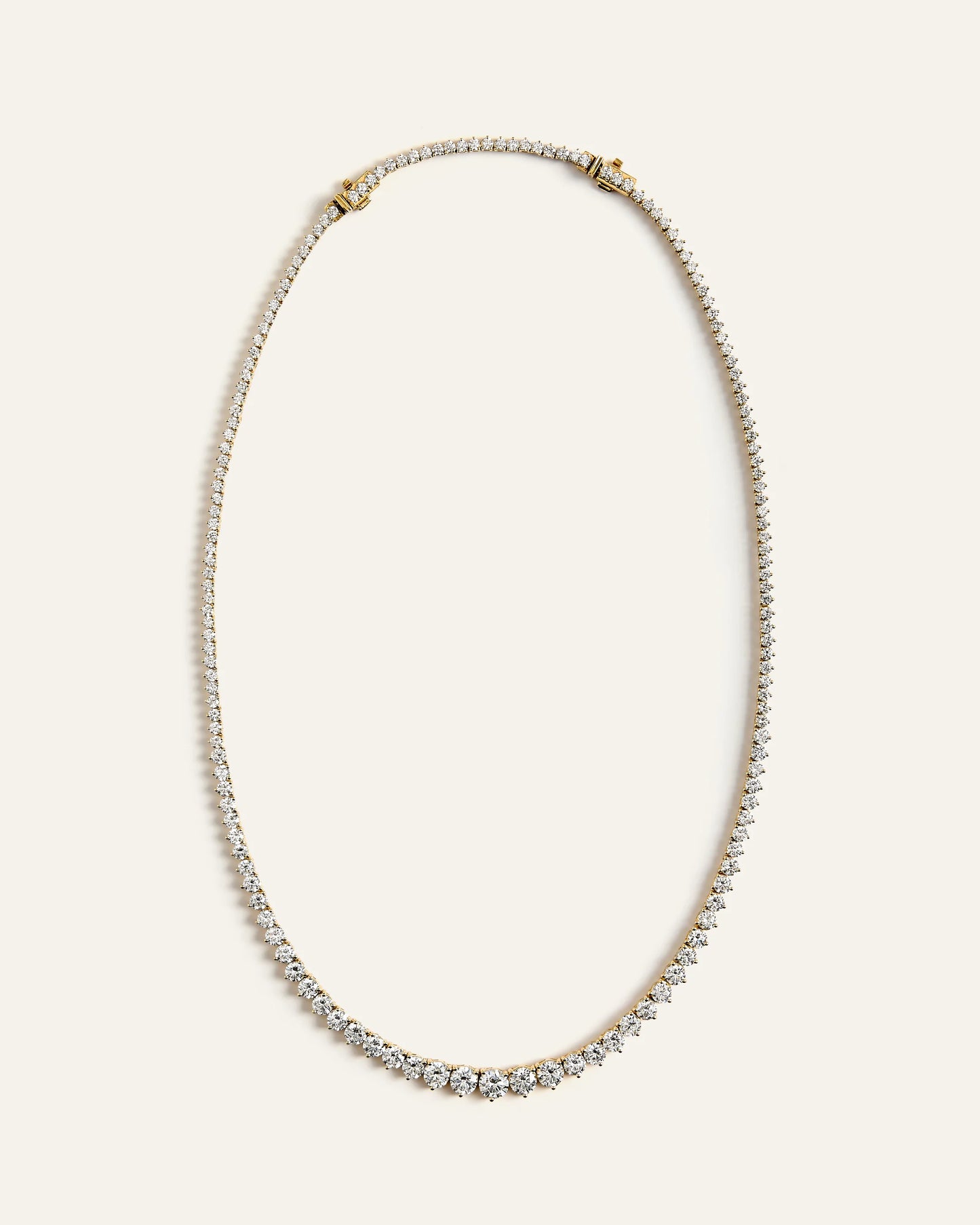14K Gold Lab Grown Diamond Graduated Tennis Necklace - 16ctw - One Size / Yellow Gold