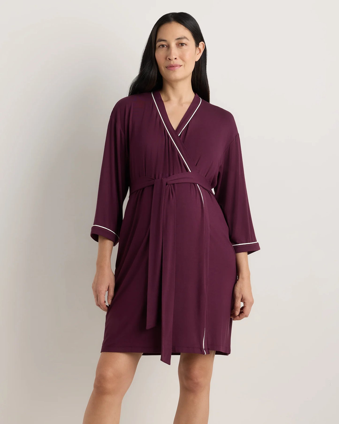 Bamboo Jersey Maternity Robe - XS / Deep Navy