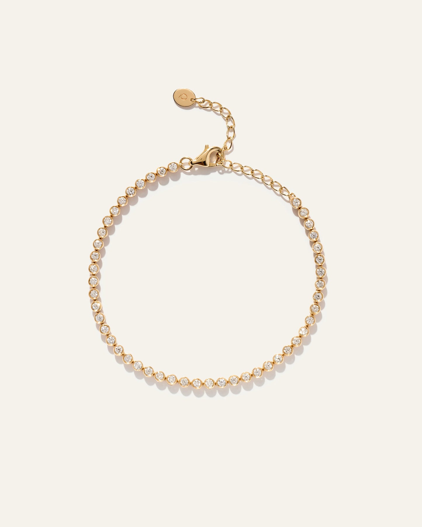 14K Gold Diamond Petite Bezel Tennis Bracelet - 1ctw - One Size / Yellow Gold