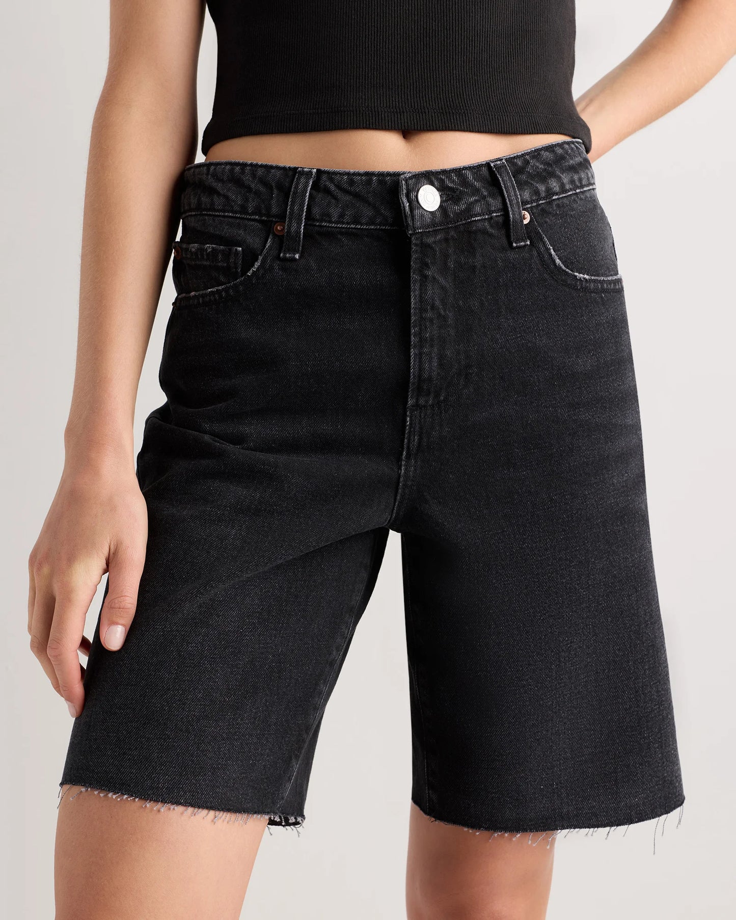 Maya Rigid Bermuda Shorts - 24 / Powder Blue Destruct