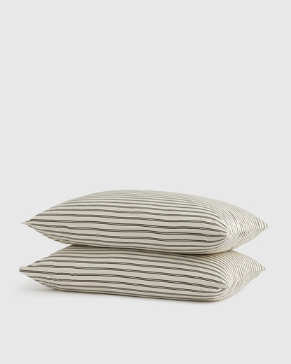 Bamboo Stripe Pillowcase Set - Standard / Double Stripe Espresso