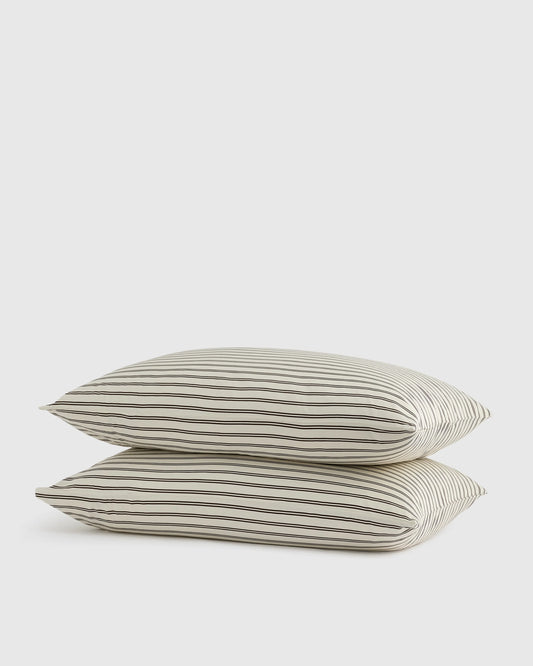 Bamboo Stripe Pillowcase Set - Standard / Double Stripe Espresso