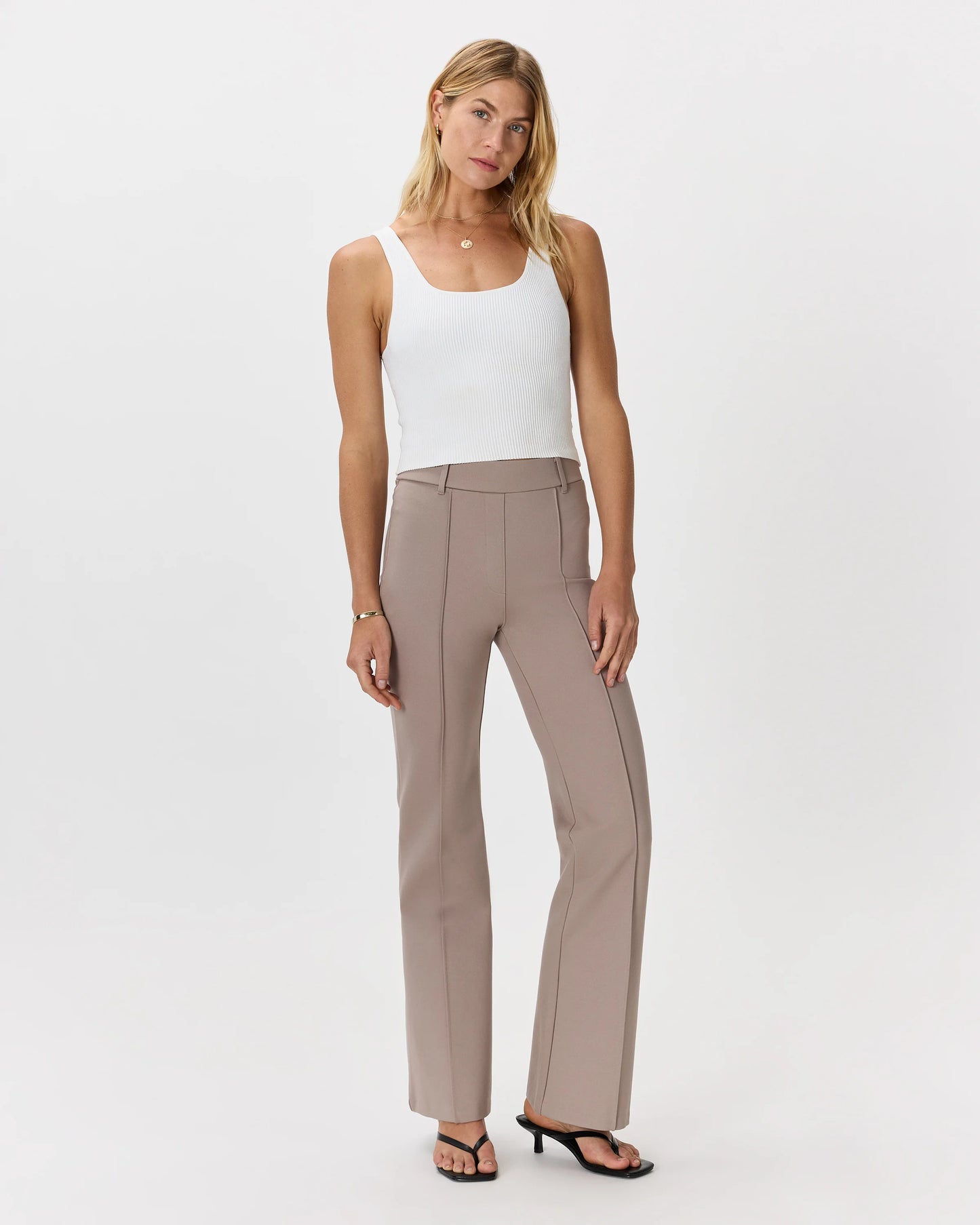 Ultra-Stretch Ponte Flare Leg Pants - XS / Espresso