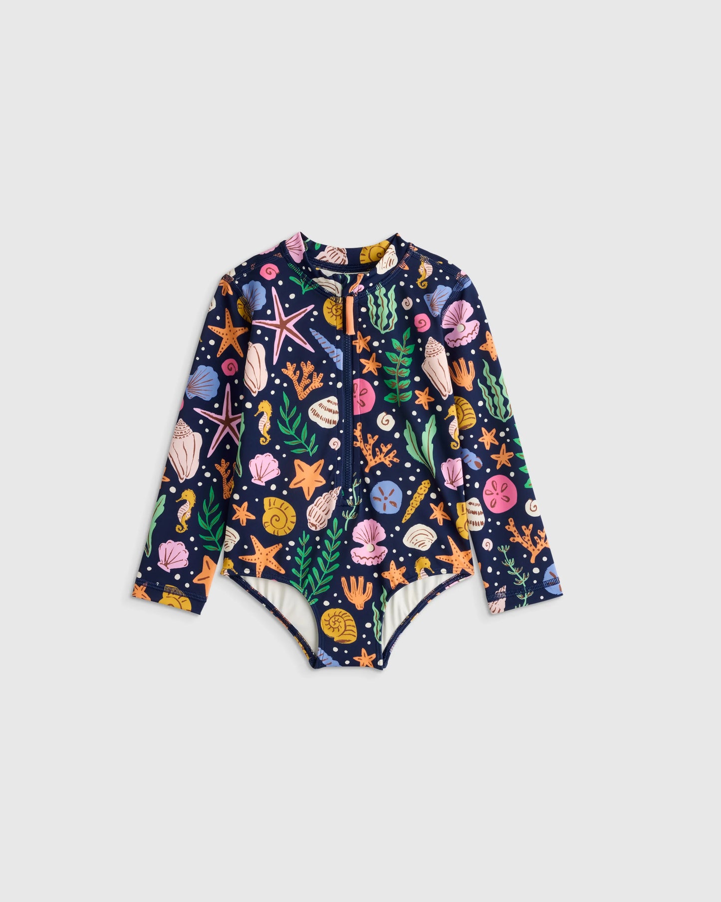 Long Sleeve Zip-Up Swimsuit - 2T / Happy Floral