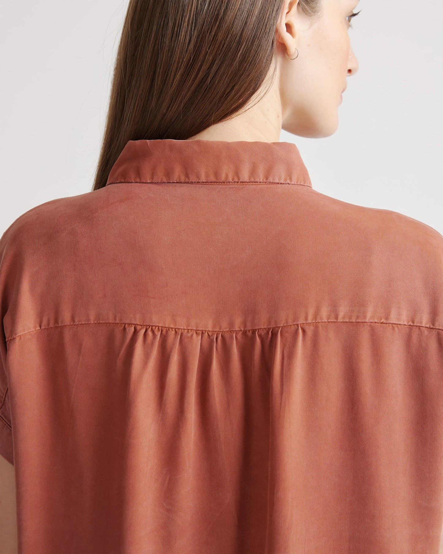 Vintage Wash Tencel Camp Shirt - XS / Taupe Brown