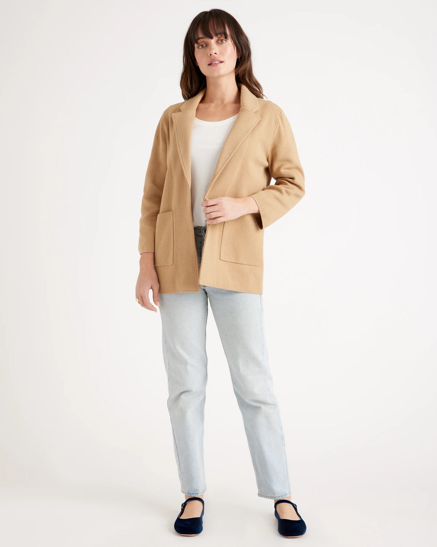 100% Organic Cotton Knit Blazer - XS / Heather Dove Grey