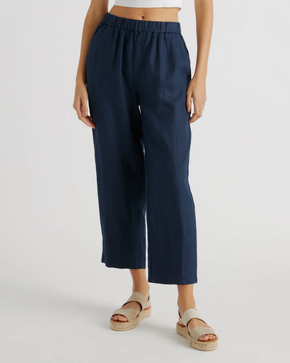 100% European Linen Pants - XS / White