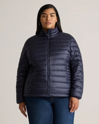 Lightweight Down Packable Puffer Jacket - 1X / Black