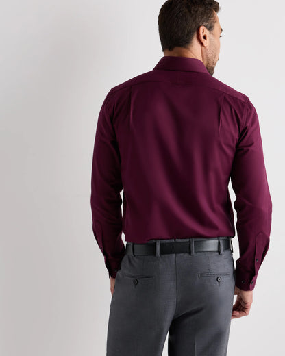 Organic Cotton Stretch Twill Dress Shirt - S / Grey Stripe