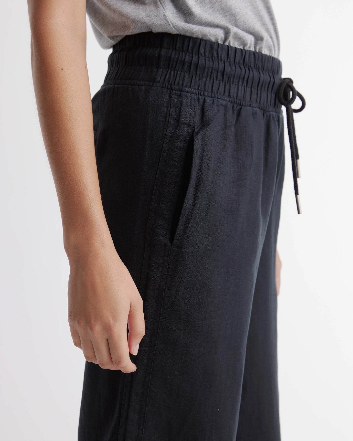 100% European Linen Wide Leg Pants - XS / Bayberry Olive
